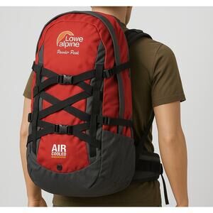 Lowe Alpine Powder Peak Red‎ Air‑Cooled Hiking Backpack 25L w/ Hip Belt